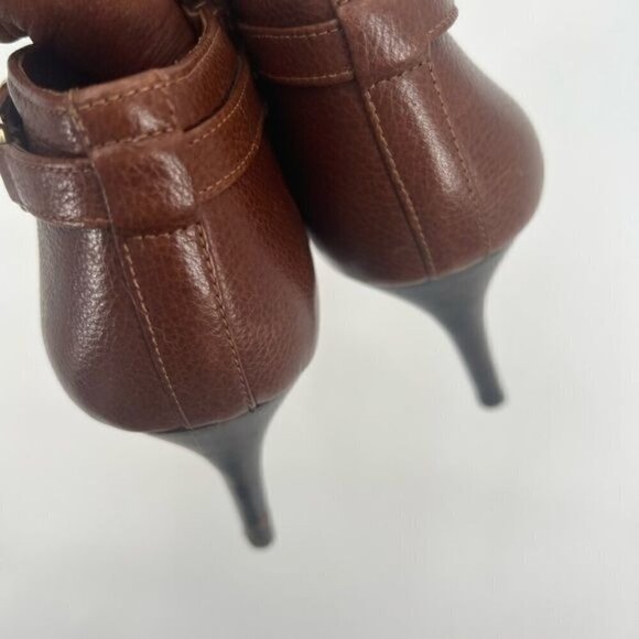 Coach Salene brown leather boots shoes size 7.5 4 inch heels - Picture 7 of 16